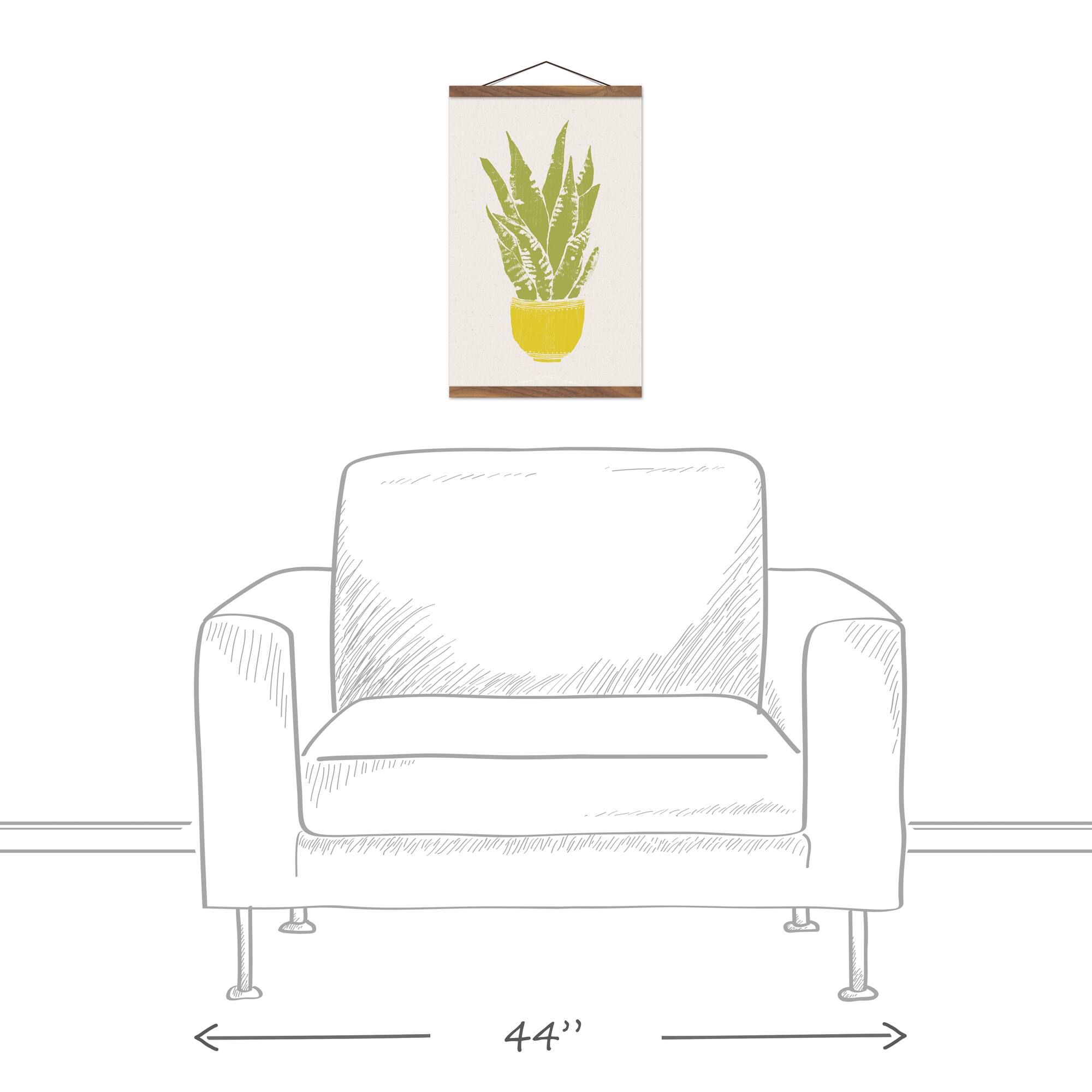 Designs Direct Potted Snake Plant Teak Hanging Canvas